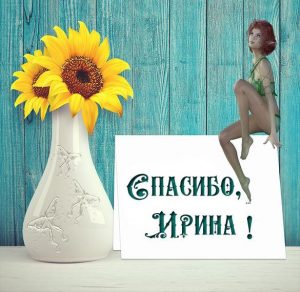 Скачать бесплатно Открытка спасибо Ирина на сайте WishesCards.ru