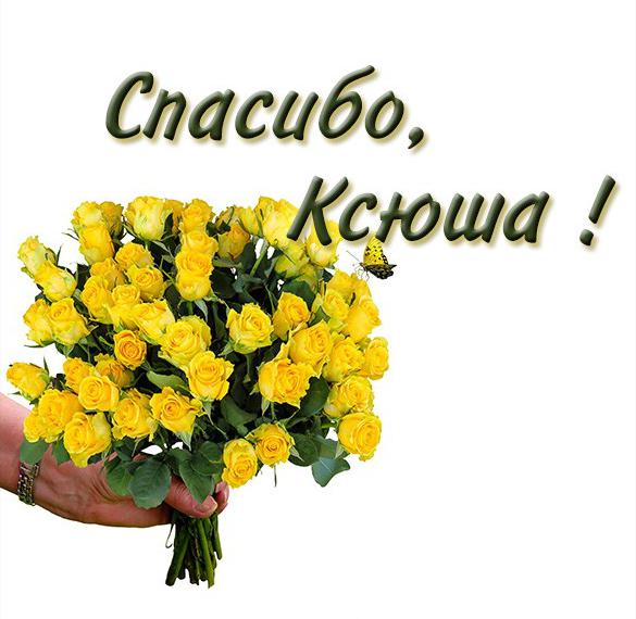 Скачать бесплатно Открытка спасибо Ксюша на сайте WishesCards.ru