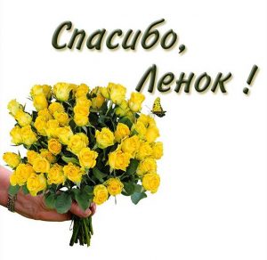 Скачать бесплатно Открытка спасибо Ленок на сайте WishesCards.ru
