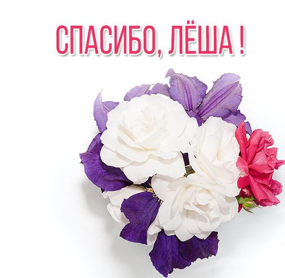 Скачать бесплатно Открытка спасибо Леша на сайте WishesCards.ru