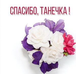 Скачать бесплатно Открытка спасибо Танечка на сайте WishesCards.ru