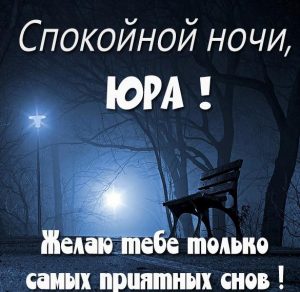 Скачать бесплатно Открытка спокойной ночи Юра на сайте WishesCards.ru