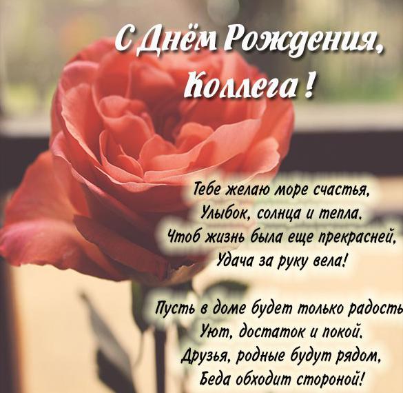 Скачать бесплатно Поздравительная картинка с днем рождения коллеге женщине на сайте WishesCards.ru
