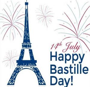Скачать бесплатно Поздравительная картинка с днем взятия Бастилии на сайте WishesCards.ru
