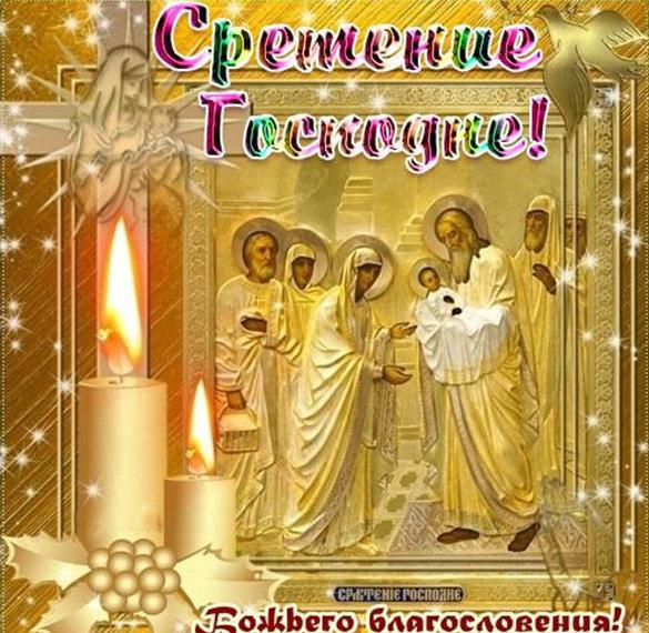 Скачать бесплатно Поздравительная открытка со Сретением Господним на сайте WishesCards.ru