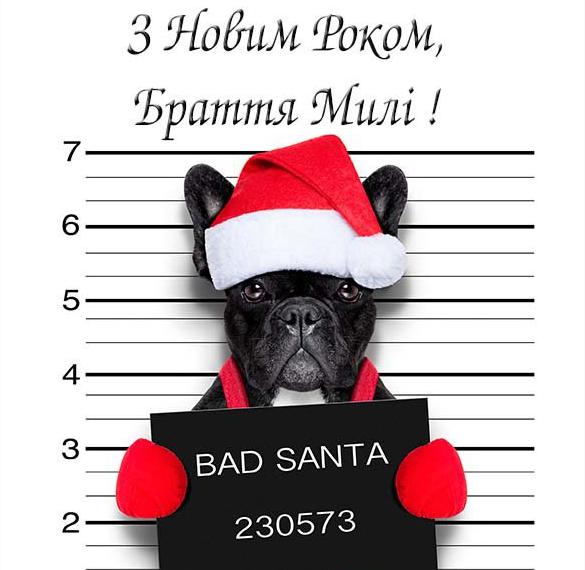 Скачать бесплатно Поздравление с новым годом дорогие братья в украинской открытке на сайте WishesCards.ru