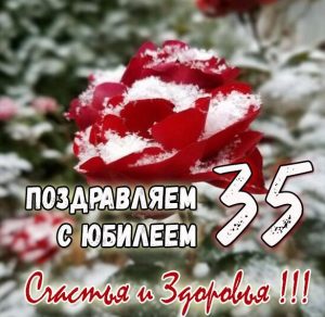 Скачать бесплатно Поздравление с юбилеем 35 лет в картинке на сайте WishesCards.ru