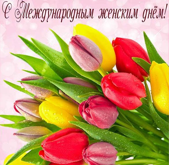 Скачать бесплатно Поздравление в картинке на 8 марта на сайте WishesCards.ru