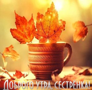 Скачать бесплатно Пожелание доброго утра сестренке с открыткой на сайте WishesCards.ru