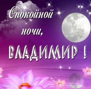 Скачать бесплатно Пожелание спокойной ночи Владимир в картинке на сайте WishesCards.ru