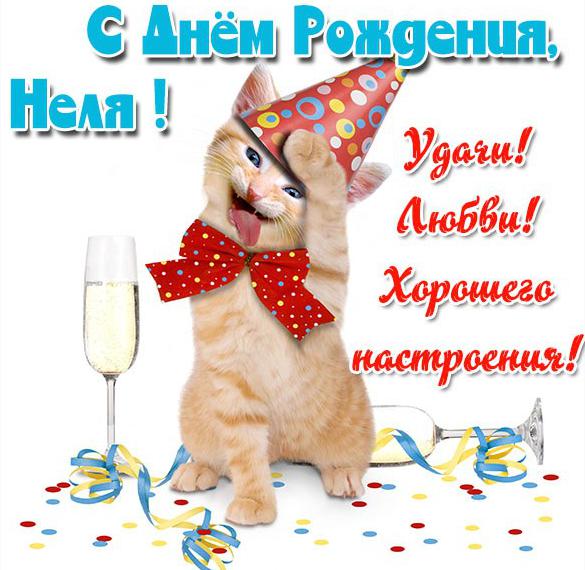 Скачать бесплатно Прикольная картинка Неля с днем рождения на сайте WishesCards.ru