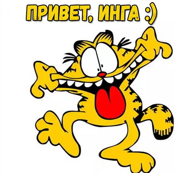 Скачать бесплатно Прикольная картинка привет Инга на сайте WishesCards.ru
