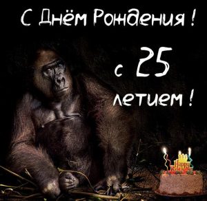 Скачать бесплатно Прикольная картинка с 25 летием на сайте WishesCards.ru