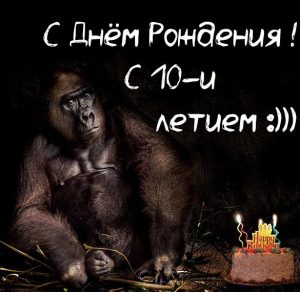 Скачать бесплатно Прикольная картинка с днем рождения 10 лет на сайте WishesCards.ru