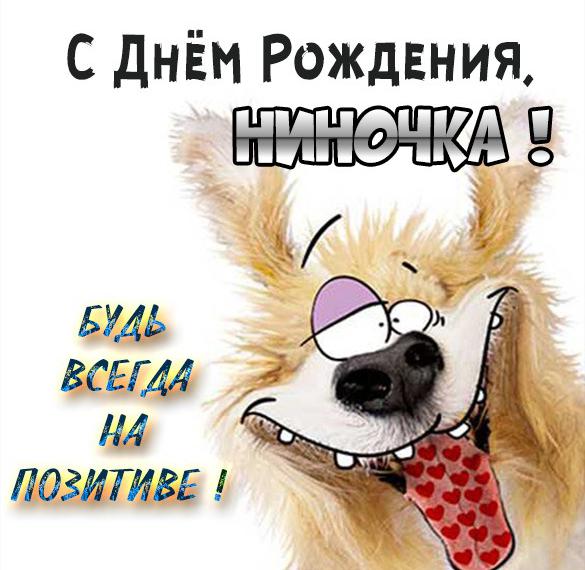 Скачать бесплатно Прикольная картинка с днем рождения для Ниночки на сайте WishesCards.ru