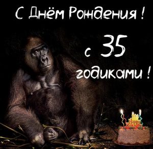 Скачать бесплатно Прикольная картинка с днем рождения на 35 лет на сайте WishesCards.ru