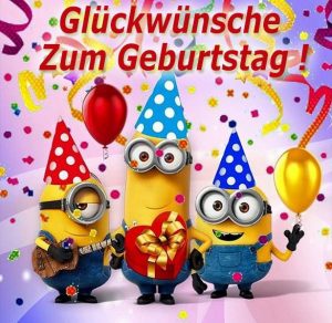 Скачать бесплатно Прикольная картинка с днем рождения на немецком на сайте WishesCards.ru