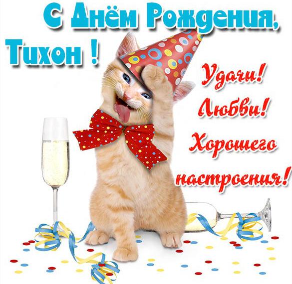 Скачать бесплатно Прикольная картинка с днем рождения Тихон мужчине на сайте WishesCards.ru