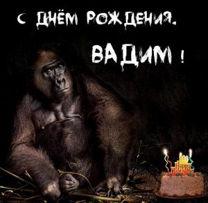 Скачать бесплатно Прикольная картинка с днем рождения Вадиму на сайте WishesCards.ru