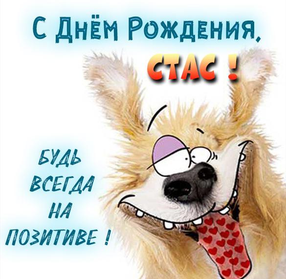 Скачать бесплатно Прикольная картинка с поздравлением Стасу с днем рождения на сайте WishesCards.ru