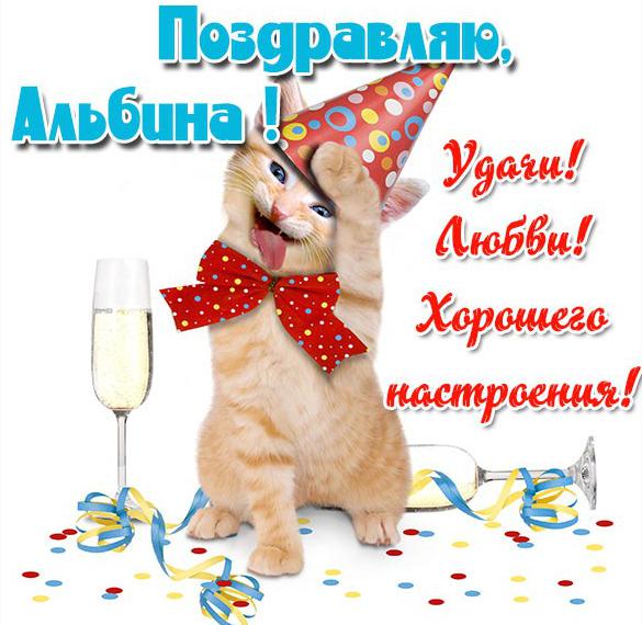 Скачать бесплатно Прикольная открытка Альбине на сайте WishesCards.ru