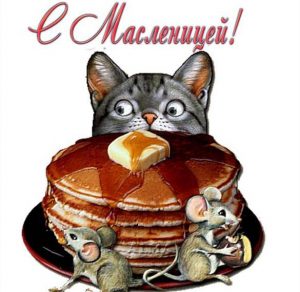 Скачать бесплатно Прикольная открытка для поздравления с Масленицей на сайте WishesCards.ru