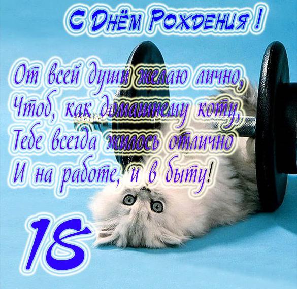 Скачать бесплатно Прикольная открытка на 18 летие парню на сайте WishesCards.ru