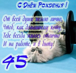Скачать бесплатно Прикольная открытка на 45 лет на сайте WishesCards.ru