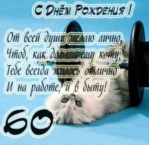 Скачать бесплатно Прикольная открытка на 60 лет на сайте WishesCards.ru
