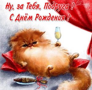 Скачать бесплатно Прикольная открытка подруге в день рождения на сайте WishesCards.ru