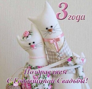 Скачать бесплатно Прикольная открытка с 3 годовщиной свадьбы на сайте WishesCards.ru