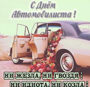Скачать бесплатно Прикольная открытка с днем автомобилиста девушке на сайте WishesCards.ru