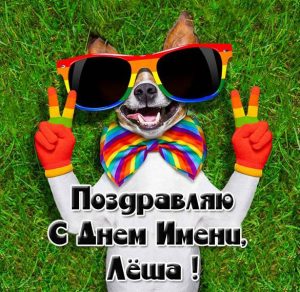 Скачать бесплатно Прикольная открытка с днем Леши на сайте WishesCards.ru