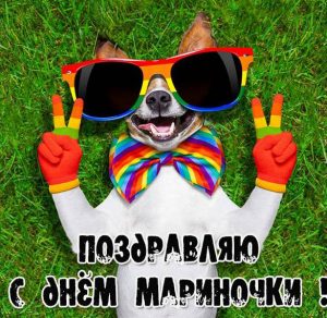 Скачать бесплатно Прикольная открытка с днем Мариночки на сайте WishesCards.ru