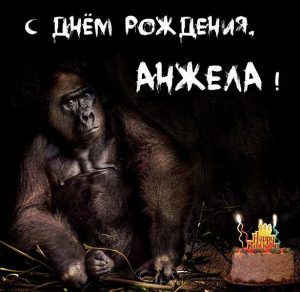 Скачать бесплатно Прикольная открытка с днем рождения для Анжелы на сайте WishesCards.ru