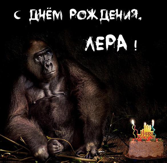 Скачать бесплатно Прикольная открытка с днем рождения для Леры на сайте WishesCards.ru
