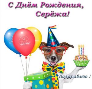 Скачать бесплатно Прикольная открытка с днем рождения Сережа на сайте WishesCards.ru