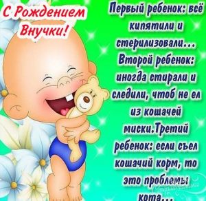 Скачать бесплатно Прикольная открытка с рождением внучки на сайте WishesCards.ru