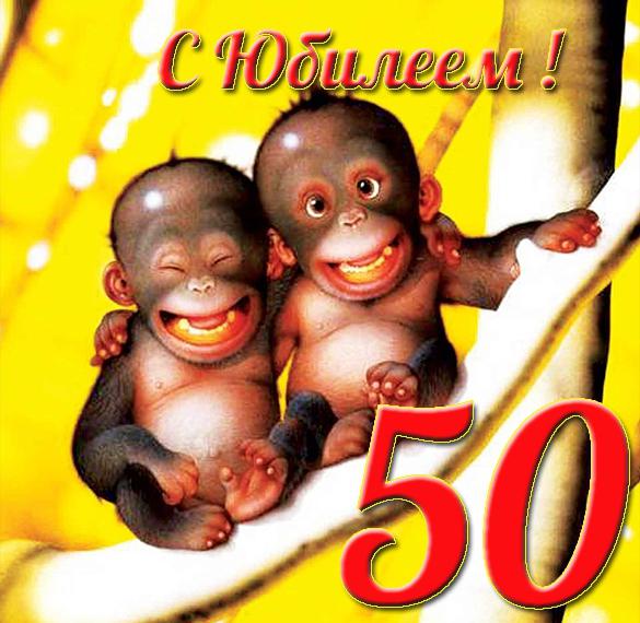 Скачать бесплатно Прикольная открытка с юбилеем на 50 лет женщине на сайте WishesCards.ru