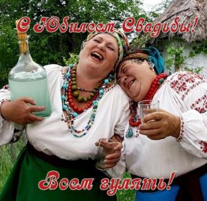 Скачать бесплатно Прикольная открытка с юбилеем свадьбы на сайте WishesCards.ru