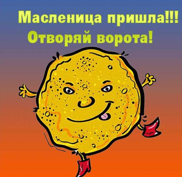 Скачать бесплатно Прикольная поздравительная открытка с Масленицей на сайте WishesCards.ru