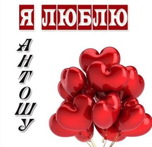Скачать бесплатно Признание я люблю Антошу в картинке на сайте WishesCards.ru