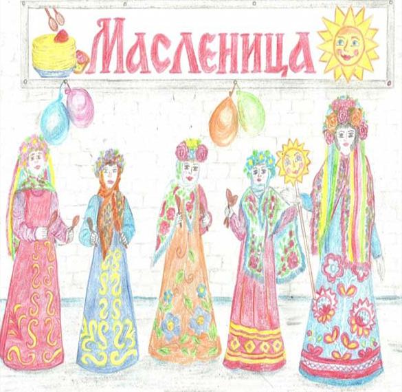 Скачать бесплатно Рисунок Масленицы карандашом на сайте WishesCards.ru
