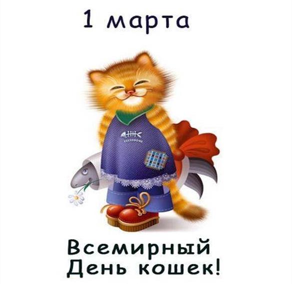 Скачать бесплатно Рисунок на день кошек на сайте WishesCards.ru
