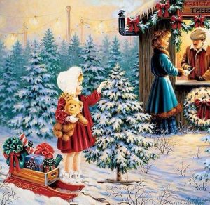 Скачать бесплатно Рождественская открытка рисунок детей на сайте WishesCards.ru