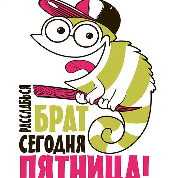 Скачать бесплатно Смешная картинка для мужчин с пятницей на сайте WishesCards.ru