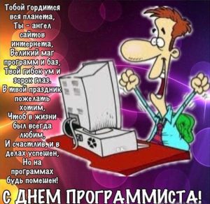 Скачать бесплатно Смешная картинка на день программиста на сайте WishesCards.ru