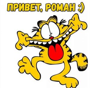 Скачать бесплатно Смешная картинка привет Роман на сайте WishesCards.ru