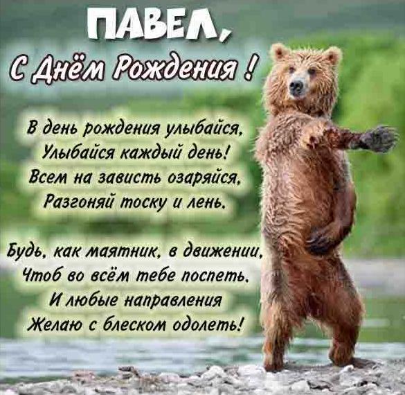 Скачать бесплатно Смешная картинка с днем рождения Павел на сайте WishesCards.ru
