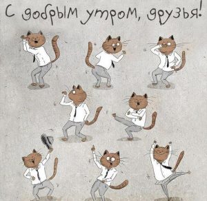 Скачать бесплатно Смешная картинка с добрым утром для друзей на сайте WishesCards.ru